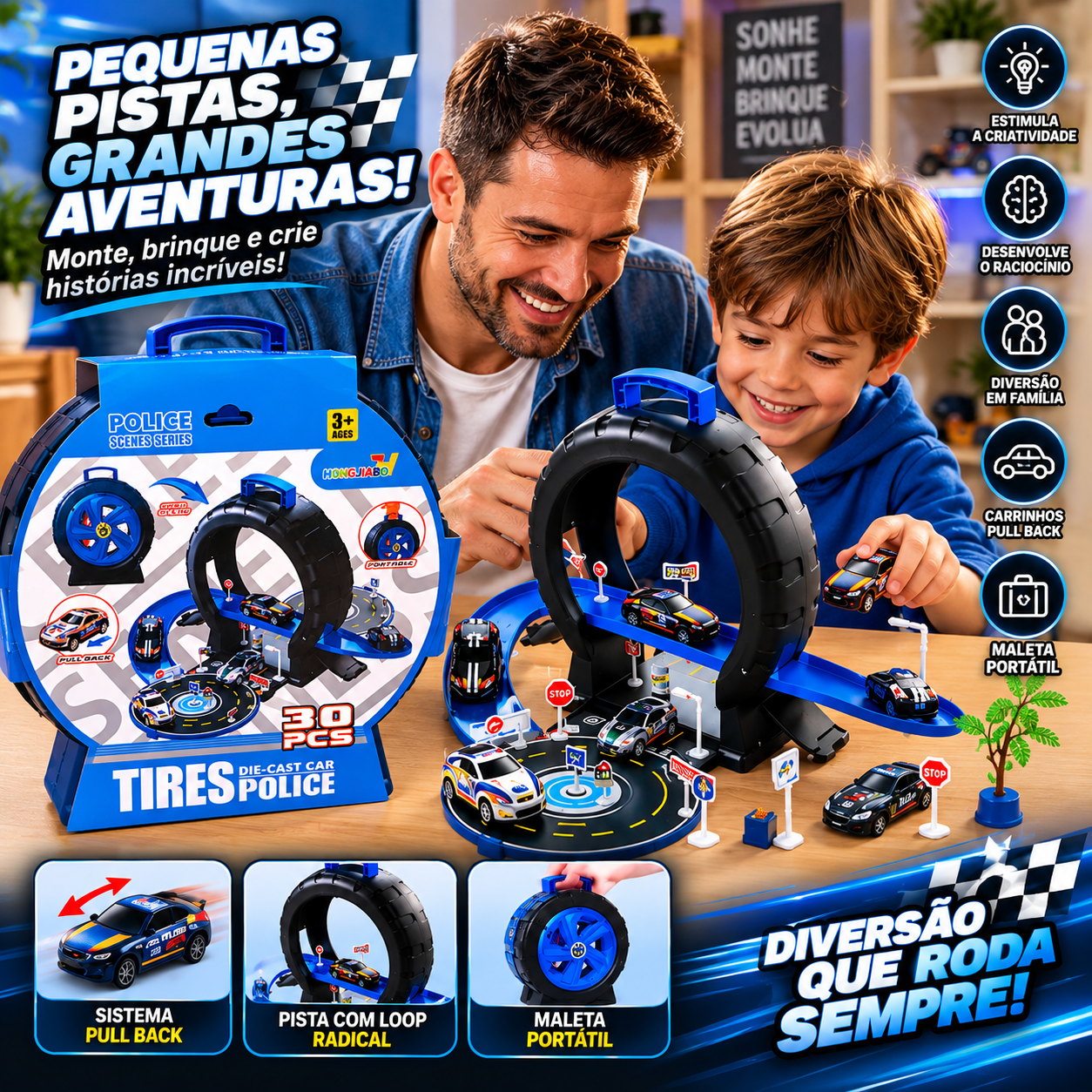 Pista de Aventuras Polícia – Maleta 30 Peças - Imagem 2