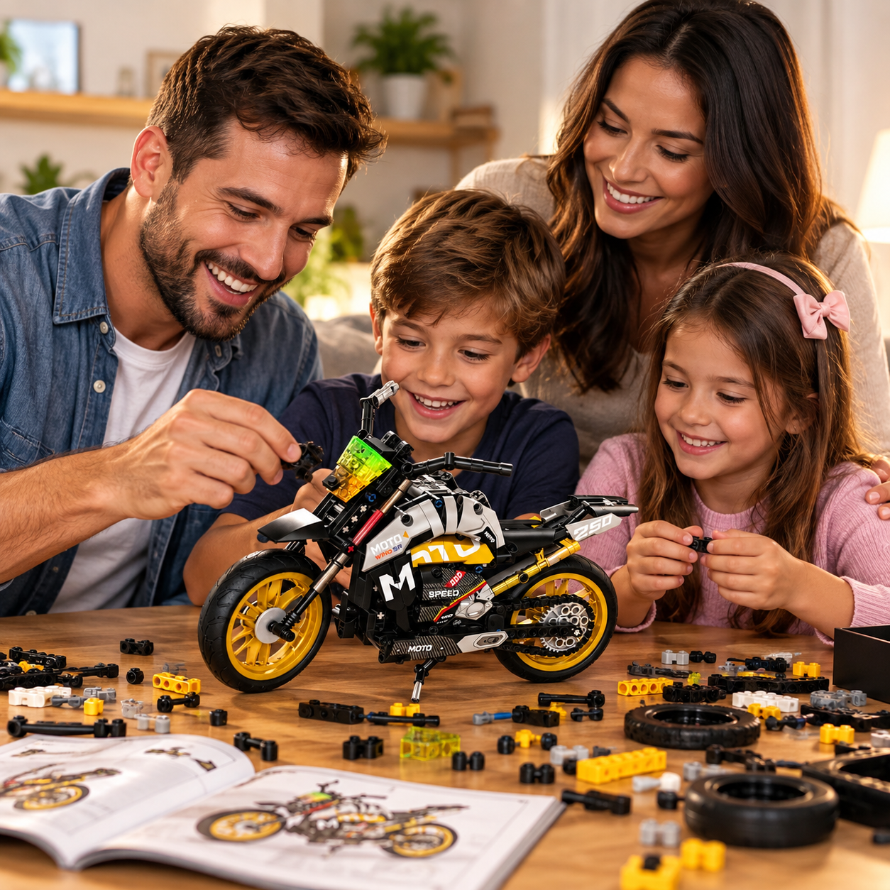 MOTO DE BLOCOS DE MONTAR 447 PEÇAS TIPO LEGO - Imagem 2