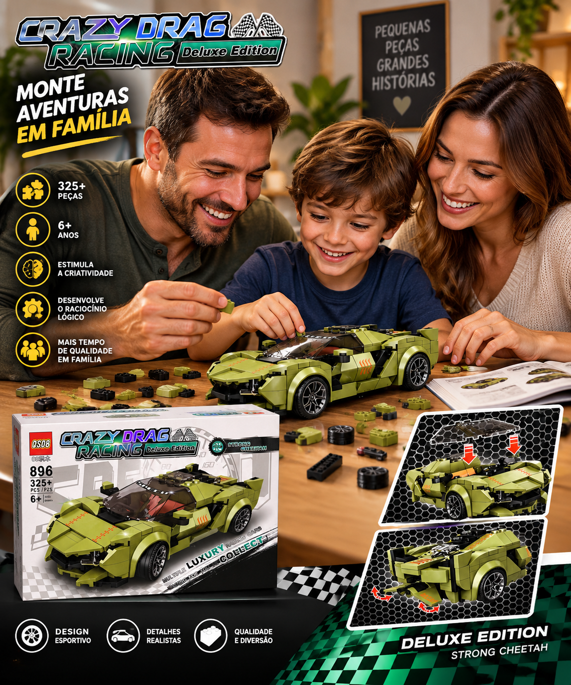 CARRO ESPORTIVO BLOCOS DE MONTAR | TIPO LEGO - Imagem 2