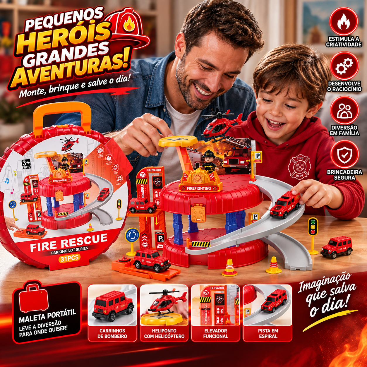 Estação de Resgate Bombeiros 31 Peças - Imagem 3
