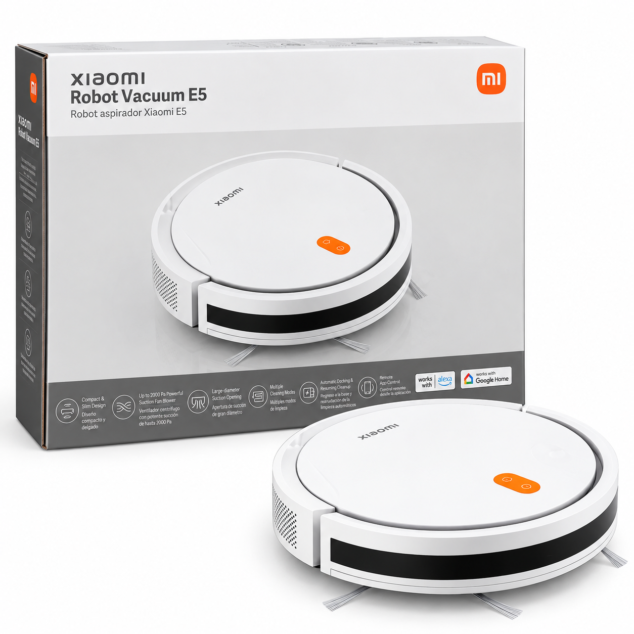 Robô Aspirador E Passa Pano Xiaomi Vacuum Robot E5 Branco